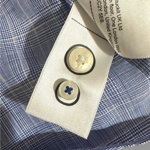 UNTUCKit Avellino Blue Casual Button Down Shirt wrinkle free slim fit large - Picture 6 of 6